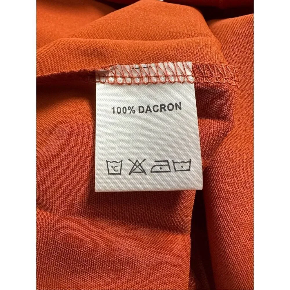 Burnt orange women’s tunic dress lantern sleeves size Small. #39-1857